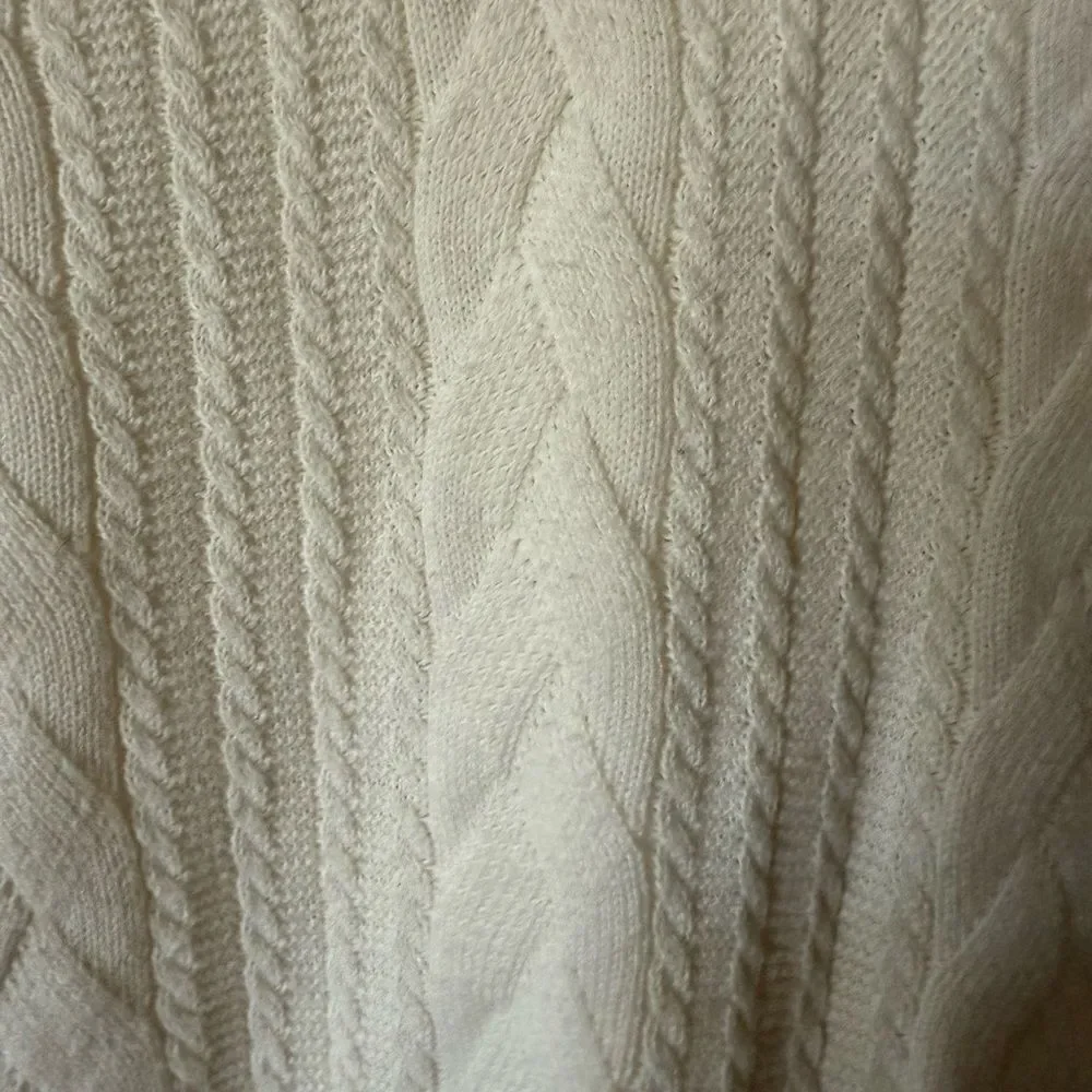 Talbots Cream Cable Knit Sweater Size Large